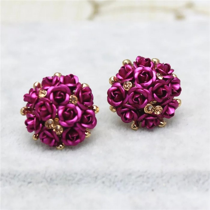 Unique Multiple Flower earring with stone and cryatal Flower